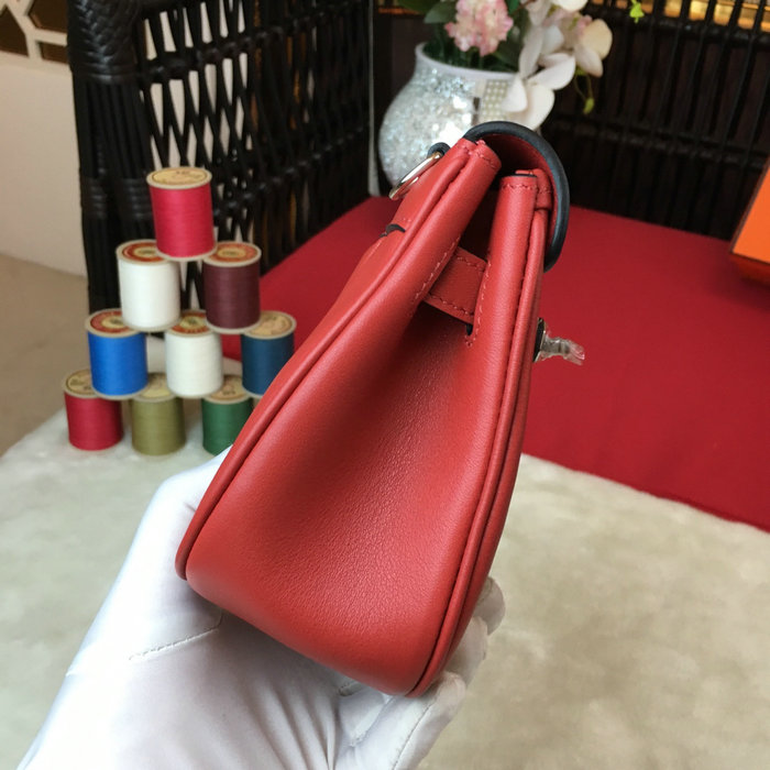 Hermes Swift Leather Berline Bag Red H04121