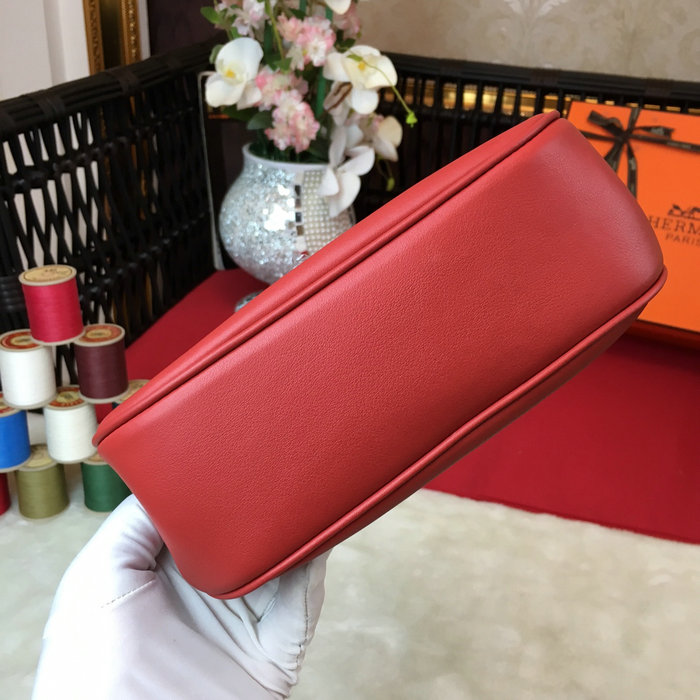 Hermes Swift Leather Berline Bag Red H04121