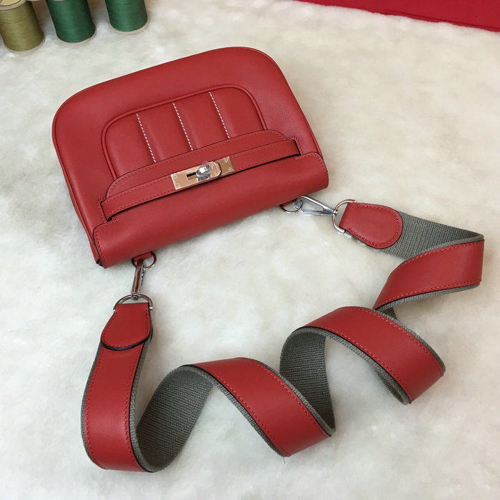 Hermes Swift Leather Berline Bag Red H04121