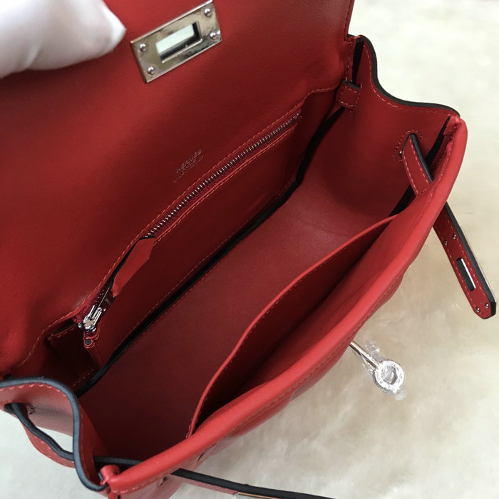 Hermes Swift Leather Berline Bag Red H04121