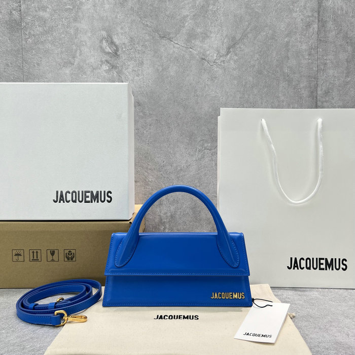 Jacquemus Calfskin Le Chiquito Long Handbag Blue J2053