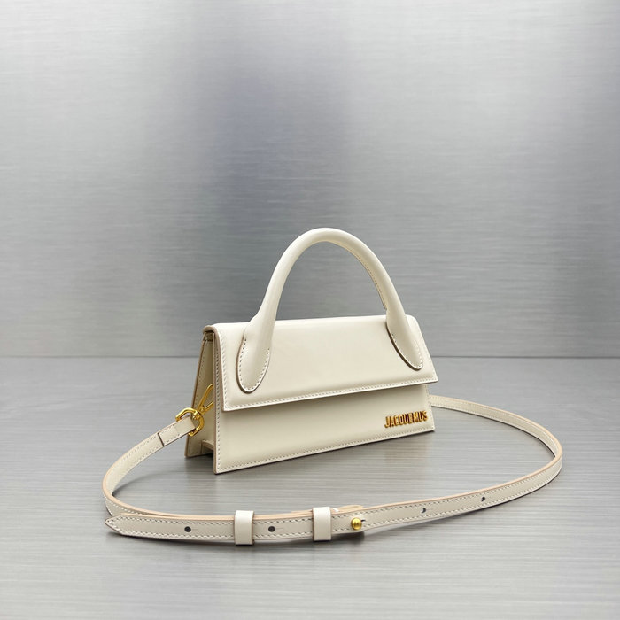 Jacquemus Calfskin Le Chiquito Long Handbag Off-white J2053