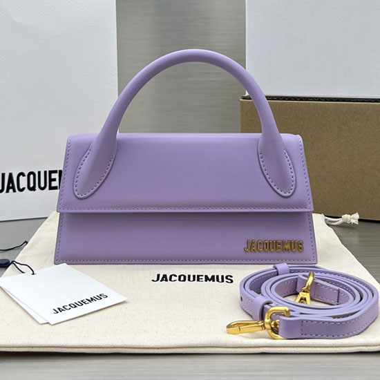 Jacquemus Calfskin Le Chiquito Long Handbag Purple J2053