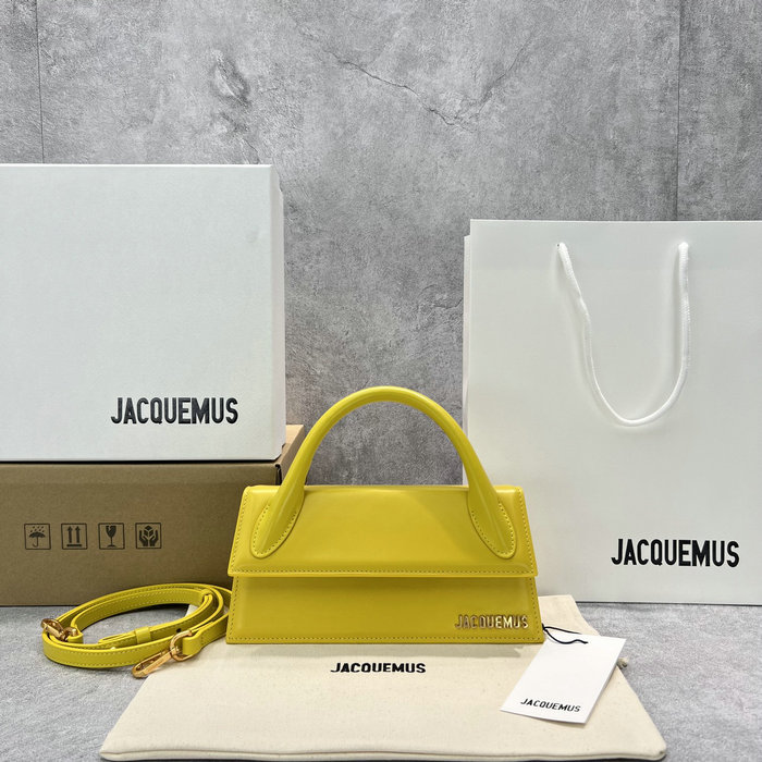 Jacquemus Calfskin Le Chiquito Long Handbag Yellow J2053