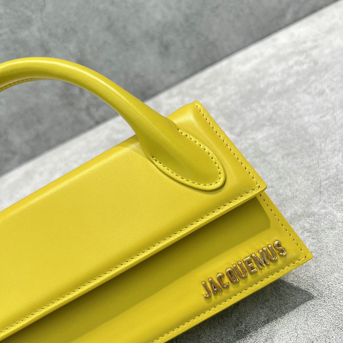 Jacquemus Calfskin Le Chiquito Long Handbag Yellow J2053