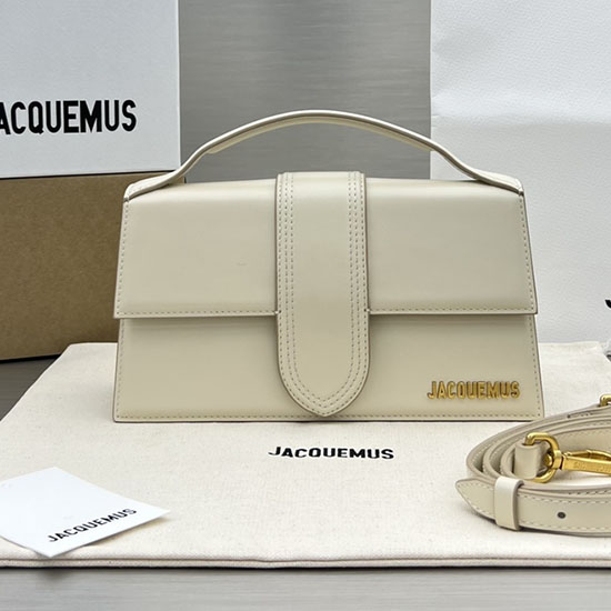 Jacquemus Le Bambino Calfskin Handbag Off-white JM2056