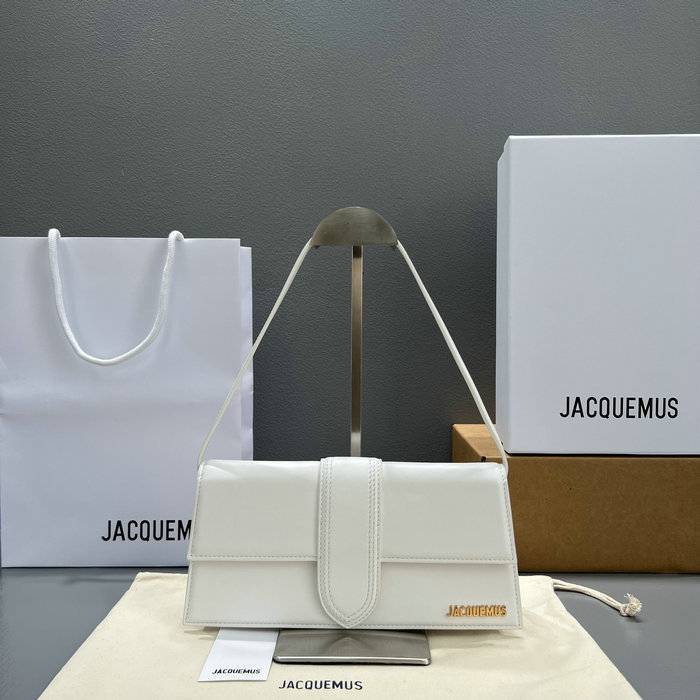 Jacquemus Le Bambino Long Calfskin shoulder bag White JB2036