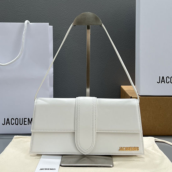 Jacquemus Le Bambino Long Calfskin shoulder bag White JB2036