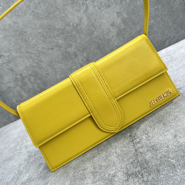 Jacquemus Le Bambino Long Calfskin shoulder bag Yellow JB2036