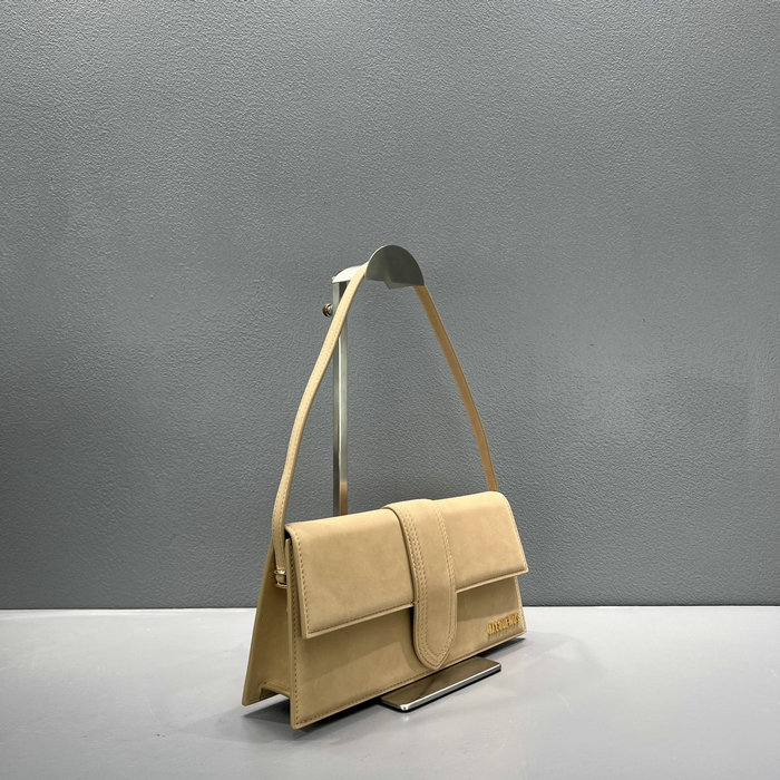 Jacquemus Le Bambino Long Suede shoulder bag Beige JB2036