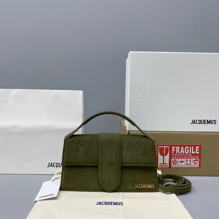 Jacquemus Le Bambino Suede Handbag Green JM2056