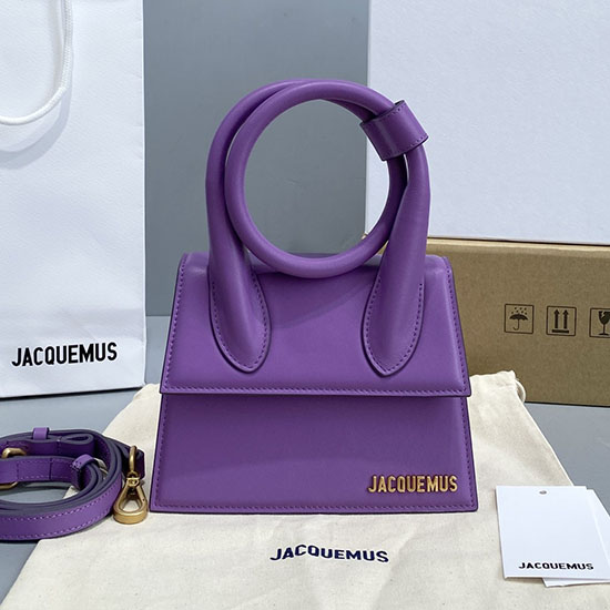 Jacquemus Le Chiquito Noeud Coiled Handbag Purple J2023