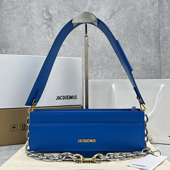 Jacquemus Le Ciuciu Suede Calfskin Shoulder Bag Blue J2043