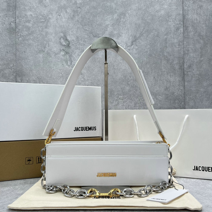 Jacquemus Le Ciuciu Suede Calfskin Shoulder Bag White J2043