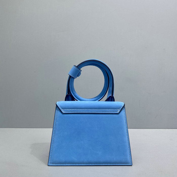 Jacquemus Suede Le Chiquito Noeud Coiled Handbag Blue J2023