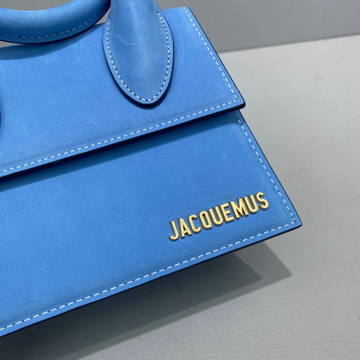 Jacquemus Suede Le Chiquito Noeud Coiled Handbag Blue J2023