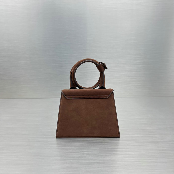 Jacquemus Suede Le Chiquito Noeud Coiled Handbag Brown J2023