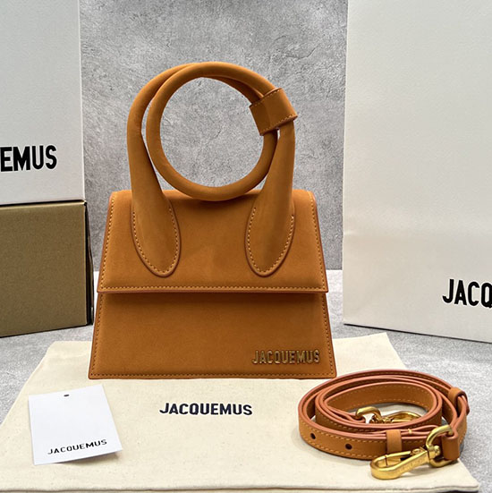 Jacquemus Suede Le Chiquito Noeud Coiled Handbag Orange J2023