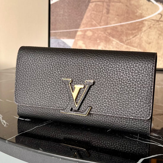 Louis Vuitton Capucines Wallet Black M61249