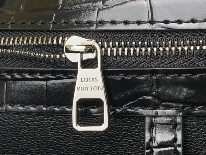 Louis Vuitton Embossed Crocodile Capucines BB Black with Silver N48865