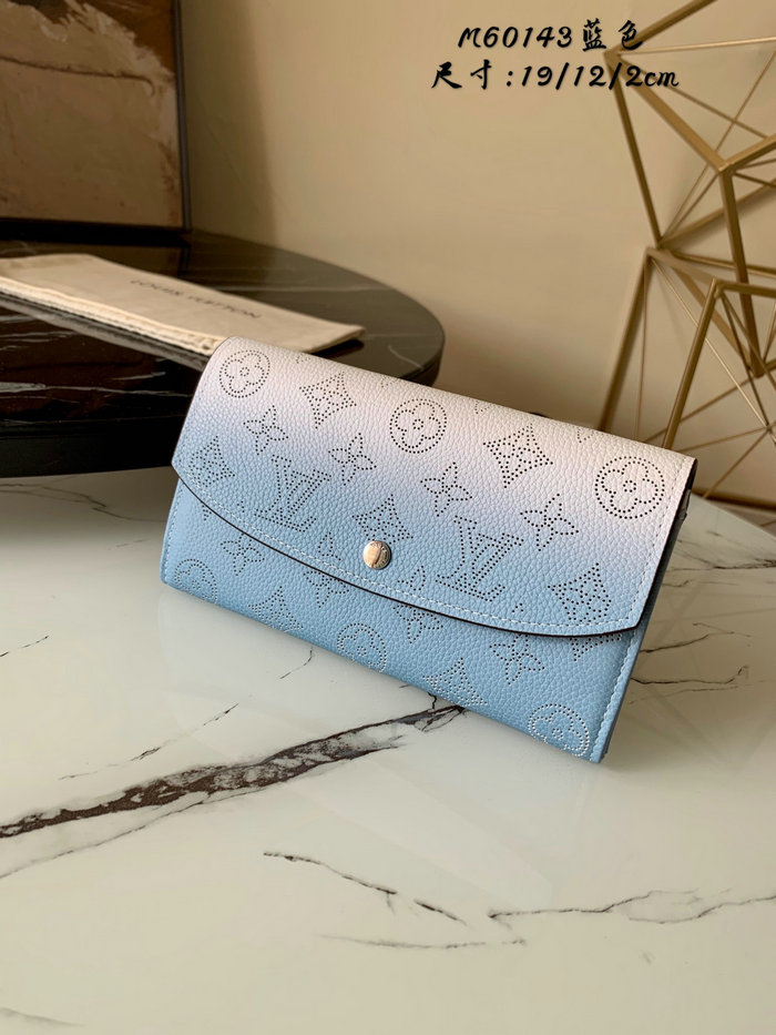 Louis Vuitton Mahina Leather Iris Wallet Blue M60143