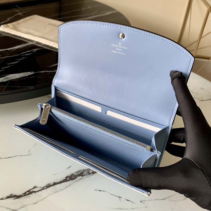 Louis Vuitton Mahina Leather Iris Wallet Blue M60143