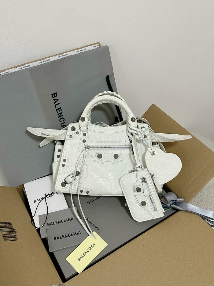 Balenciaga Leather Neo Classic City XS Tote Bag White B700940