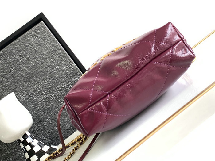 Chanel 22 Mini Handbag Burgundy AS3980