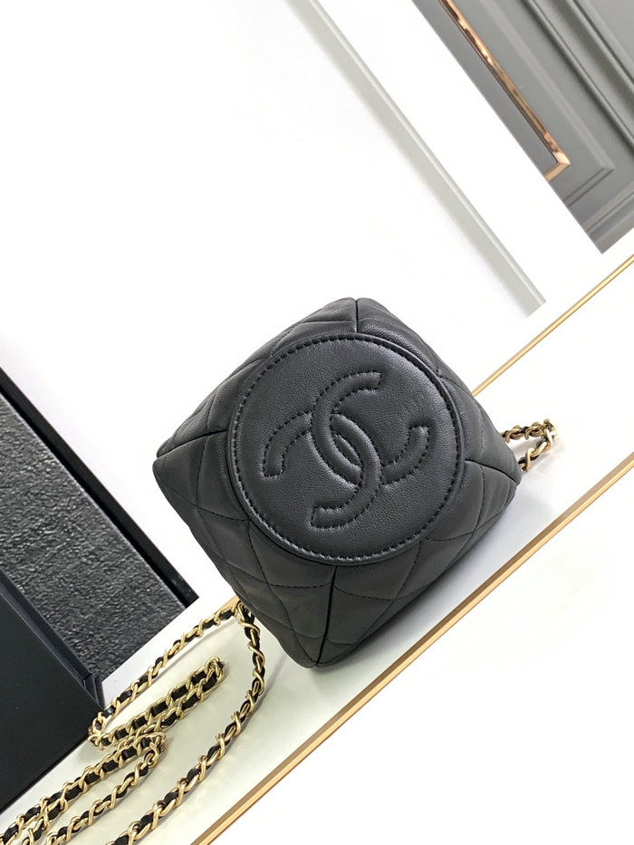 Chanel Lambskin Shoulder Bag Black AS2323