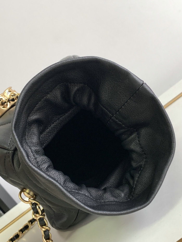 Chanel Lambskin Shoulder Bag Black AS2323