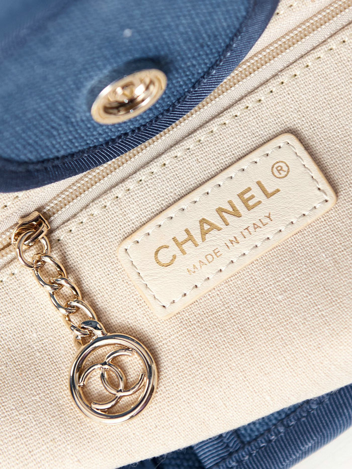 Chanel Small Tote Dark Blue AS3257