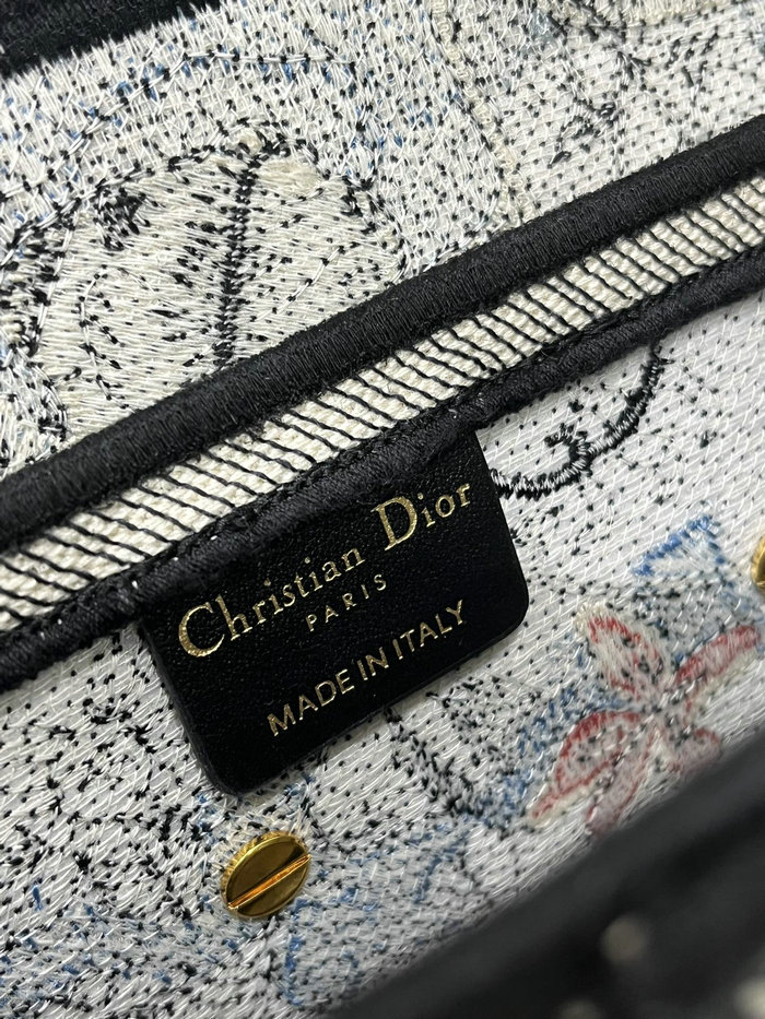 Dior Embroidered Canvas Saddle Bag Blue DB04151