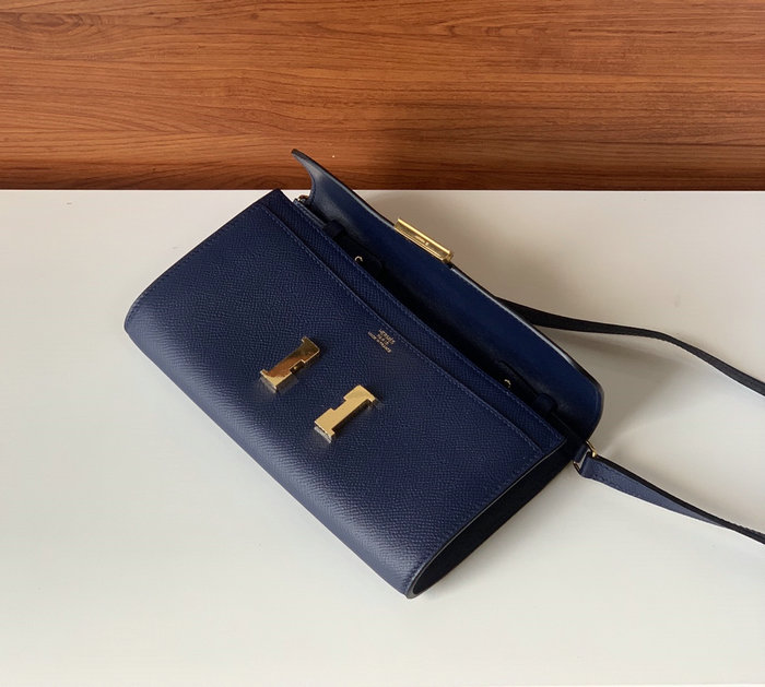 Hermes Constance Long To Go Wallet Blue HCG201