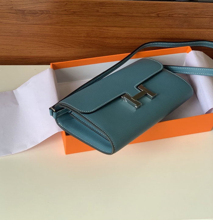 Hermes Constance Long To Go Wallet Blue Jean HCG201