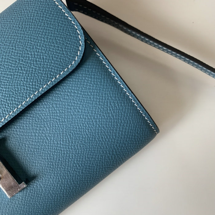 Hermes Constance Long To Go Wallet Blue Jean HCG201