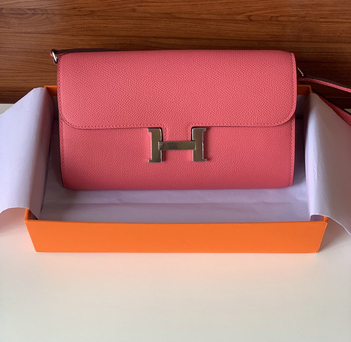 Hermes Constance Long To Go Wallet Peach HCG201