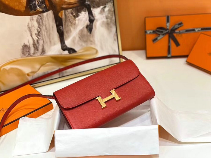 Hermes Constance Long To Go Wallet Red HCG201