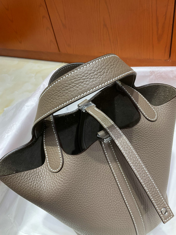 Hermes Picotin Lock 22 Tote Bag Gri Elephant HP04201