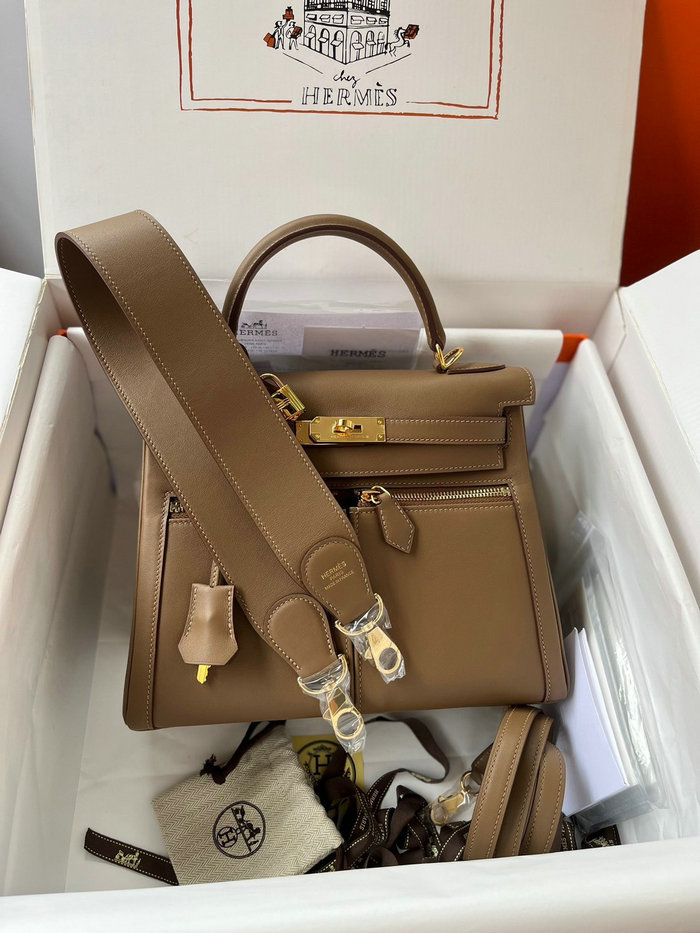 Hermes Swift Leather Kelly Lakis Bag Beige de weimar KL2832