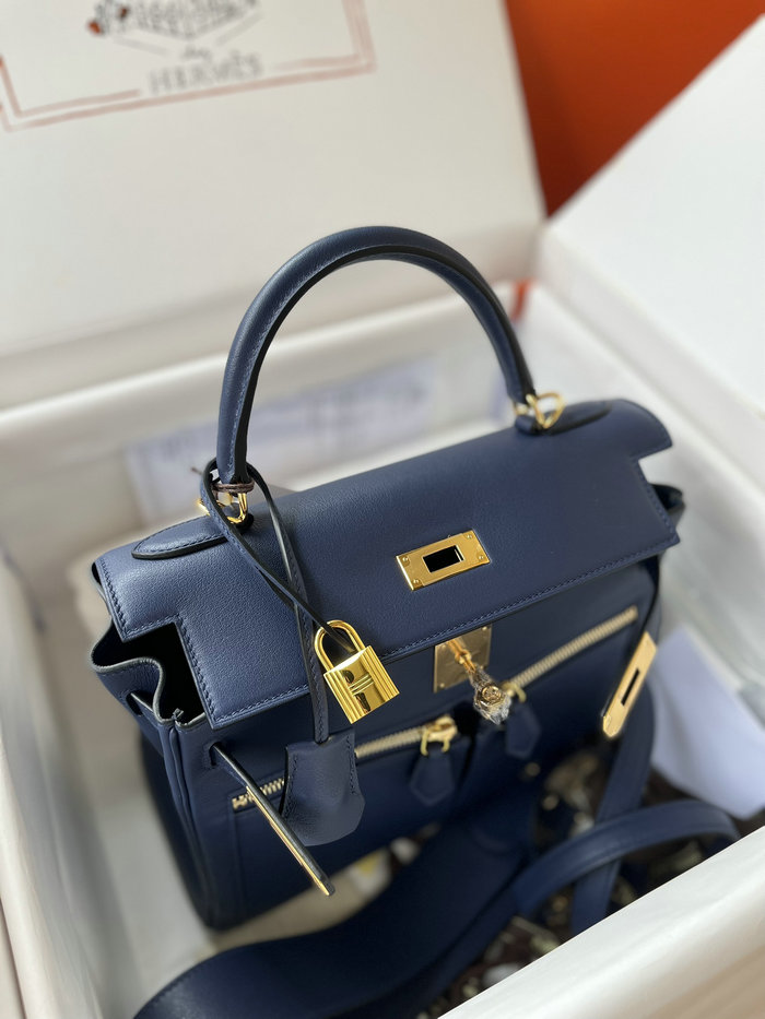 Hermes Swift Leather Kelly Lakis Bag Blue saphir KL2832