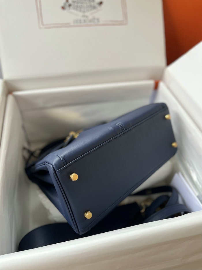 Hermes Swift Leather Kelly Lakis Bag Blue saphir KL2832