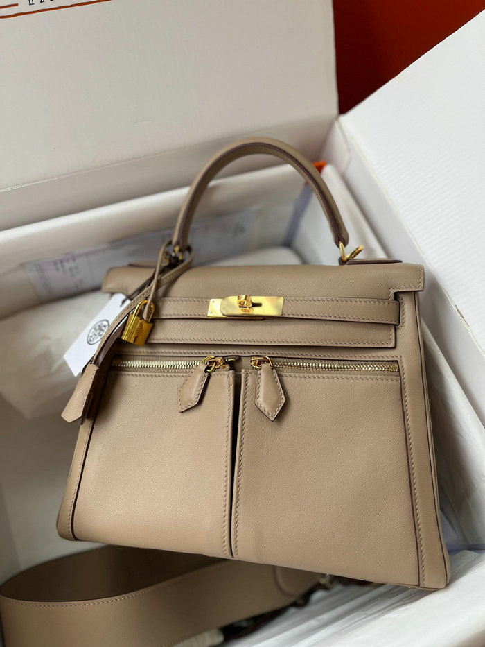 Hermes Swift Leather Kelly Lakis Bag Trench KL2832