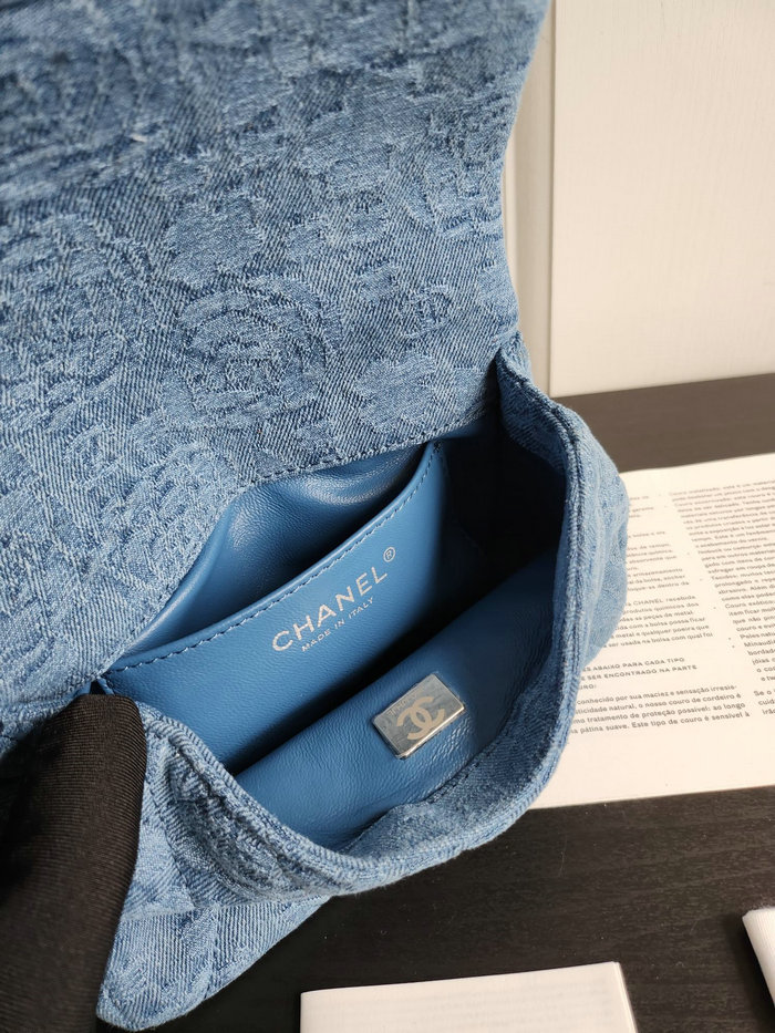 Mini Chanel Denim Flap Shoulder Bag AS3828