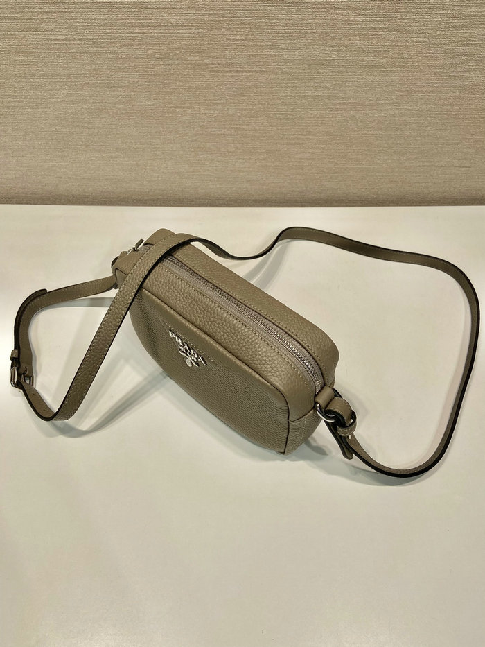 Prada Calfskin Shoulder Bag Grey 1BH192