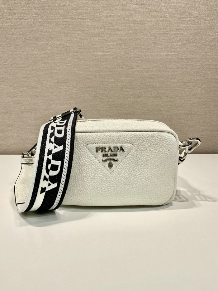 Prada Calfskin Shoulder Bag White 1BH192