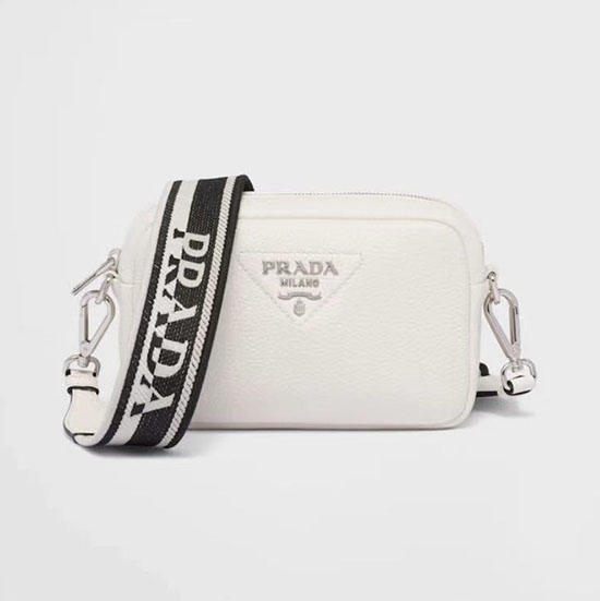 Prada Calfskin Shoulder Bag White 1BH192