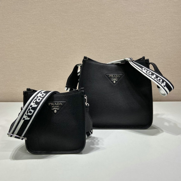 Prada Leather Shoulder Bag Black 1BC073