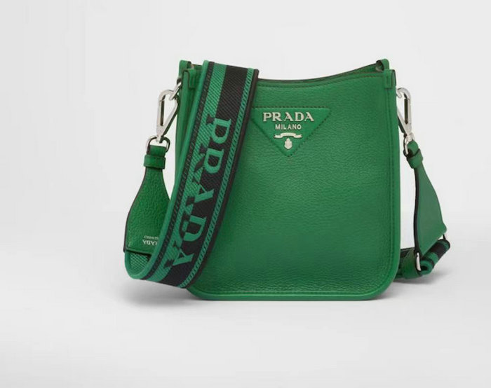 Prada Leather Shoulder Bag Green 1BC073