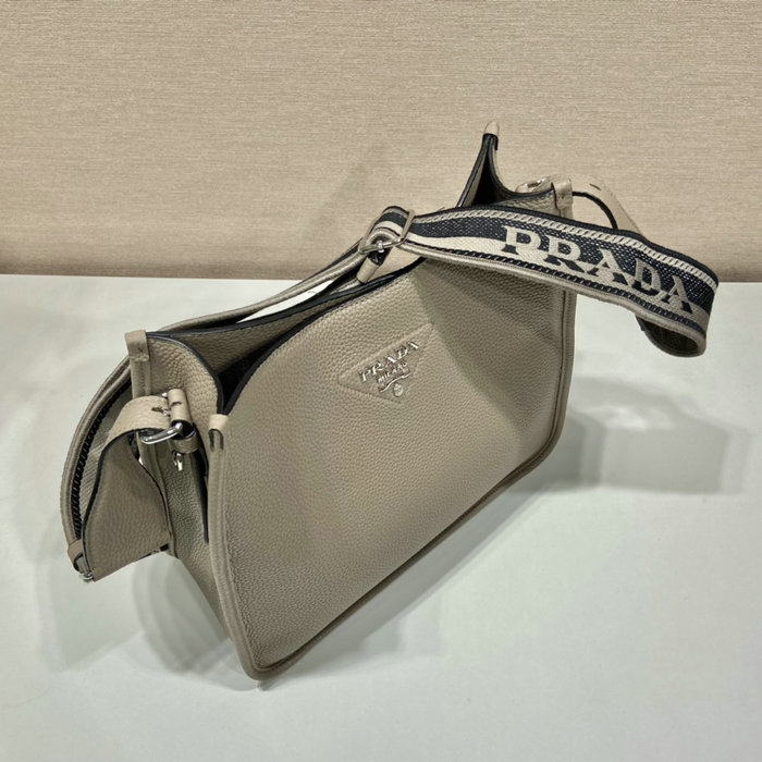 Prada Leather Shoulder Bag Grey 1BC073