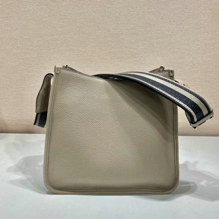 Prada Leather Shoulder Bag Grey 1BC073